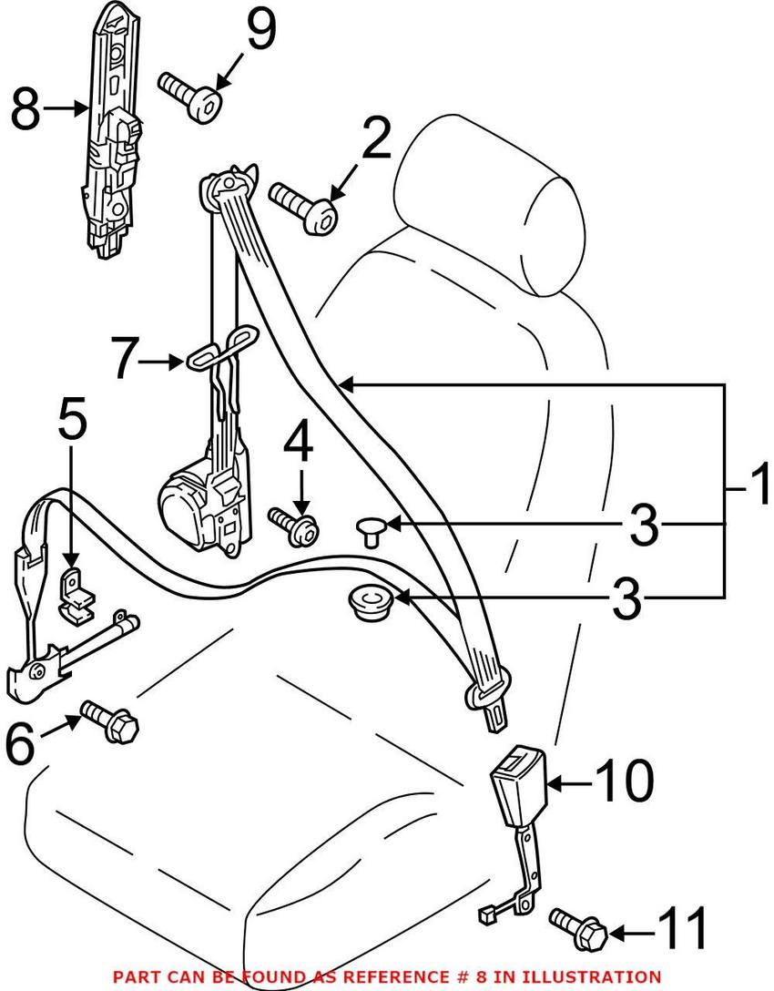 VW Seat Belt Height Adjuster 4M0857819 Genuine VW/Audi 4M0857819